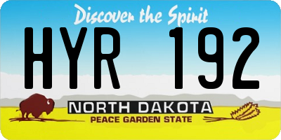 ND license plate HYR192