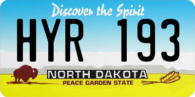 ND license plate HYR193