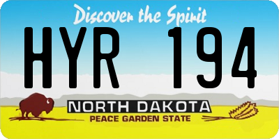 ND license plate HYR194