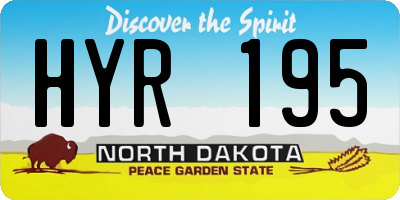 ND license plate HYR195
