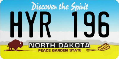 ND license plate HYR196