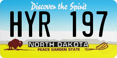 ND license plate HYR197