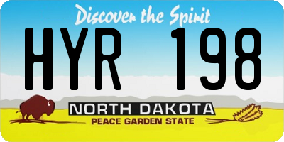 ND license plate HYR198
