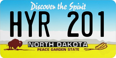 ND license plate HYR201