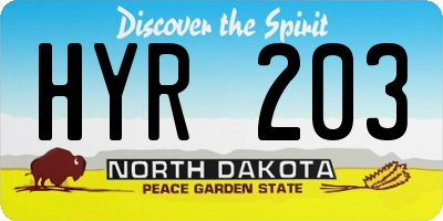 ND license plate HYR203