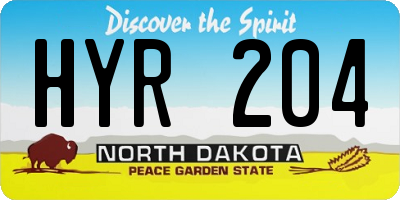 ND license plate HYR204