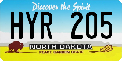 ND license plate HYR205