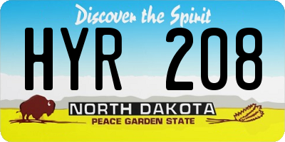 ND license plate HYR208