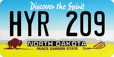 ND license plate HYR209