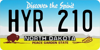ND license plate HYR210