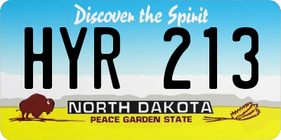 ND license plate HYR213