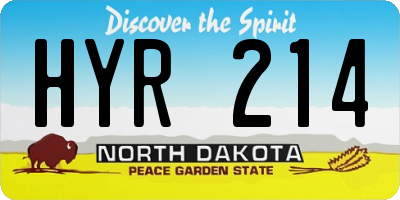 ND license plate HYR214