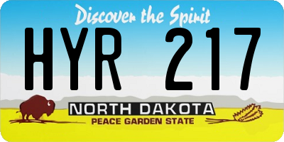 ND license plate HYR217