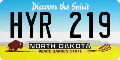 ND license plate HYR219