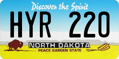 ND license plate HYR220