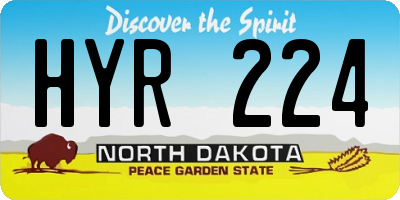 ND license plate HYR224