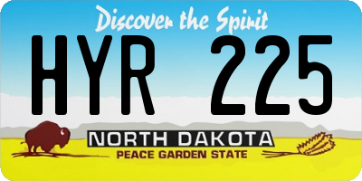 ND license plate HYR225