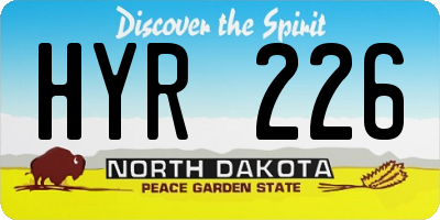 ND license plate HYR226