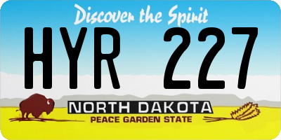 ND license plate HYR227