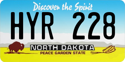 ND license plate HYR228