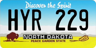 ND license plate HYR229