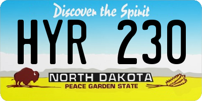 ND license plate HYR230