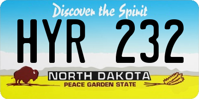 ND license plate HYR232