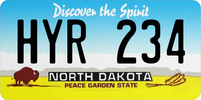 ND license plate HYR234