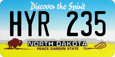 ND license plate HYR235