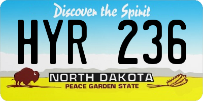 ND license plate HYR236