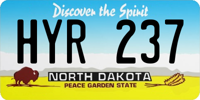 ND license plate HYR237