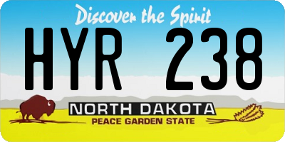 ND license plate HYR238