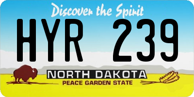 ND license plate HYR239