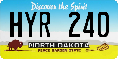 ND license plate HYR240