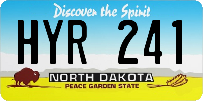 ND license plate HYR241