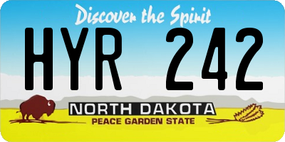 ND license plate HYR242