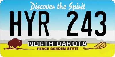 ND license plate HYR243
