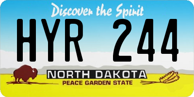 ND license plate HYR244