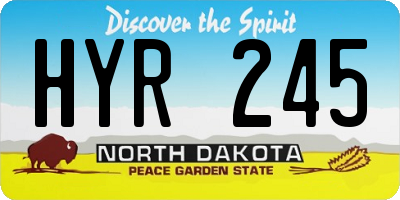 ND license plate HYR245