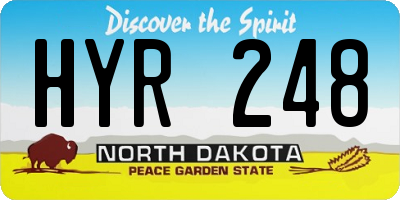 ND license plate HYR248