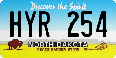 ND license plate HYR254