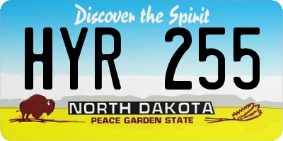 ND license plate HYR255
