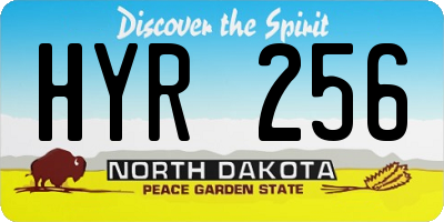 ND license plate HYR256