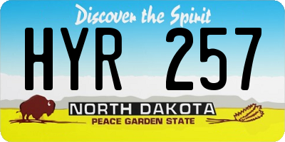 ND license plate HYR257