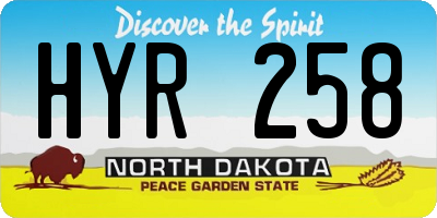 ND license plate HYR258