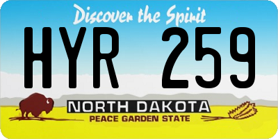 ND license plate HYR259
