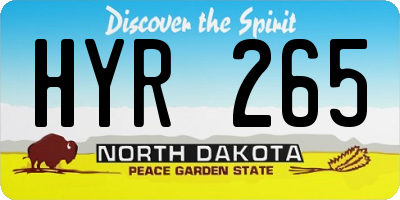 ND license plate HYR265