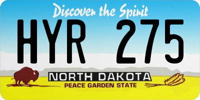 ND license plate HYR275