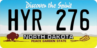 ND license plate HYR276
