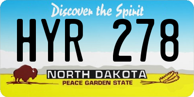 ND license plate HYR278
